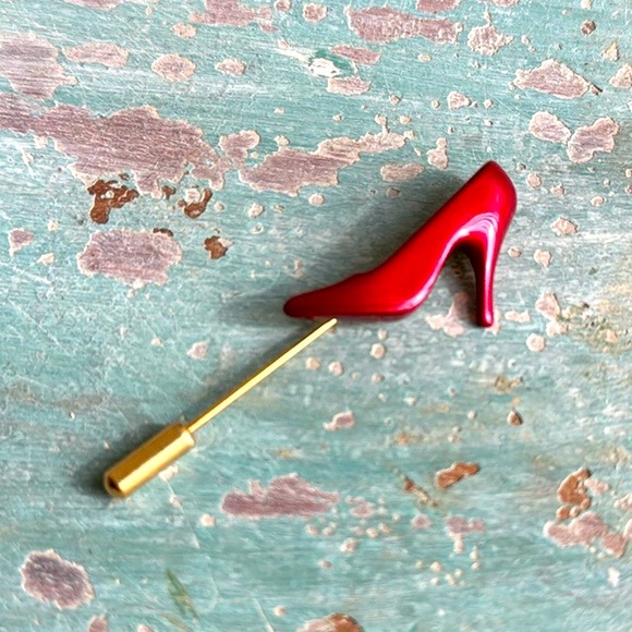 Vintage Ferragamo Pin Red Heel - Picture 1 of 4